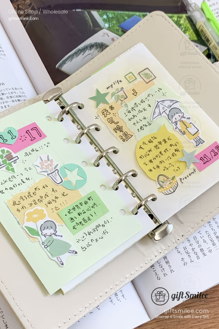 Lines And Color Blocks Sticker Sheets | KS-SA-4279