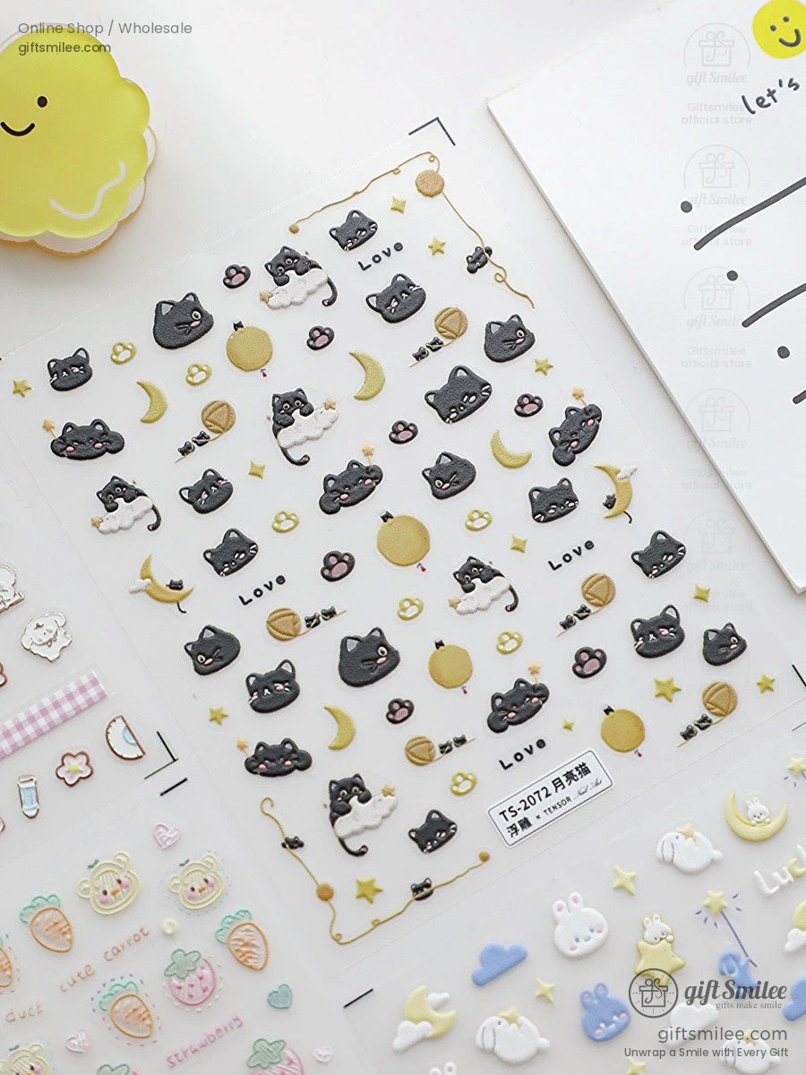 Puffy 3D Embossed Vinyl Pastel Cute Icons Puffy Stickers | KS-SA-4280