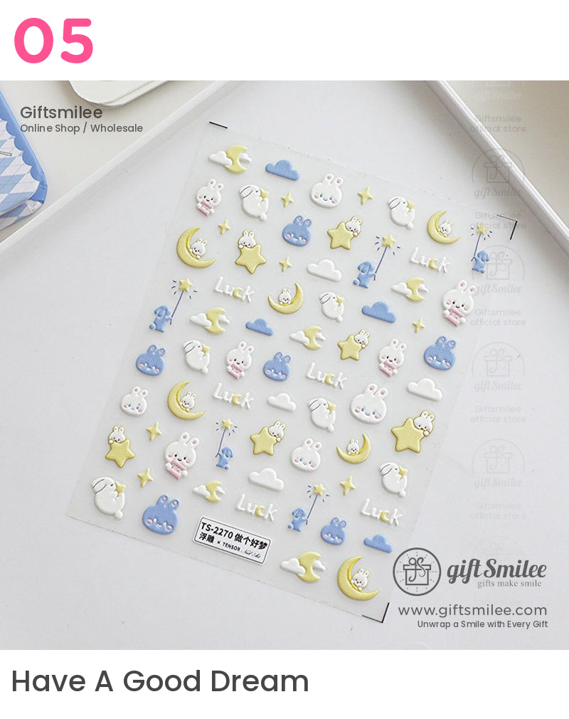 Puffy 3D Embossed Vinyl Pastel Cute Icons Puffy Stickers | KS-SA-4280