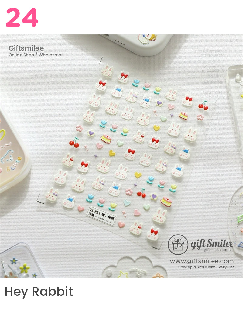 Puffy 3D Embossed Vinyl Pastel Cute Icons Puffy Stickers | KS-SA-4280