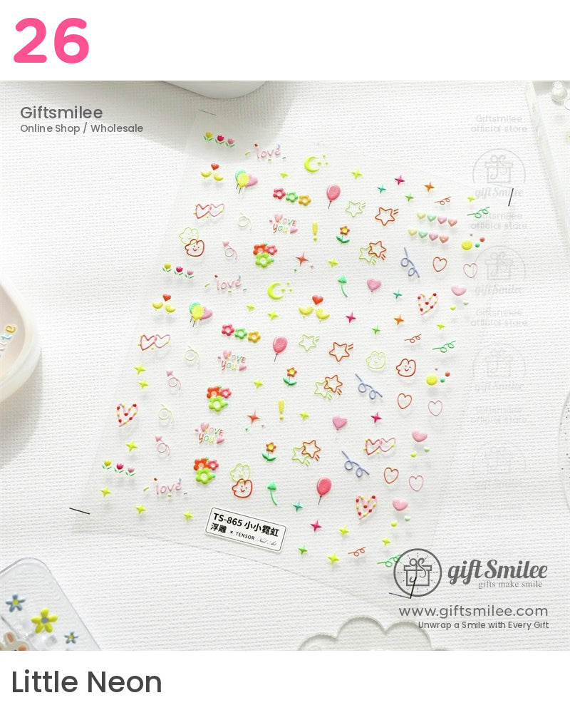 Puffy 3D Embossed Vinyl Pastel Cute Icons Puffy Stickers | KS-SA-4280