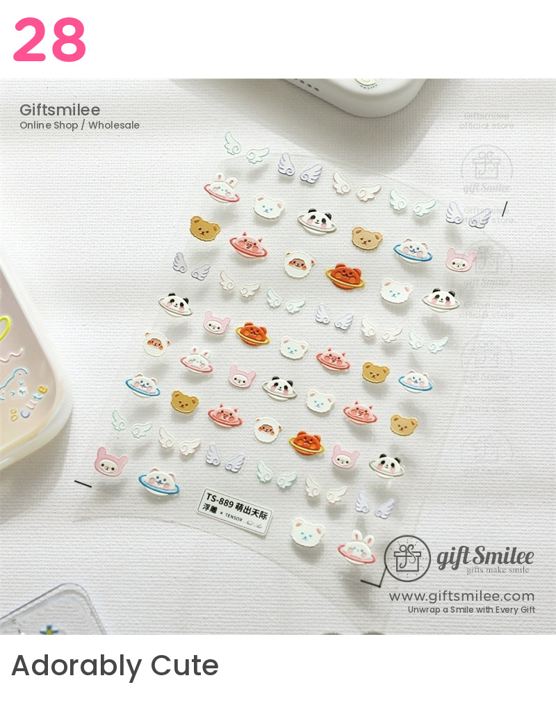 Puffy 3D Embossed Vinyl Pastel Cute Icons Puffy Stickers | KS-SA-4280