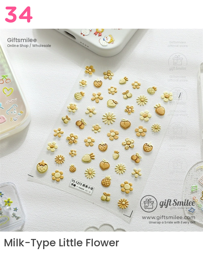 Puffy 3D Embossed Vinyl Pastel Cute Icons Puffy Stickers | KS-SA-4280