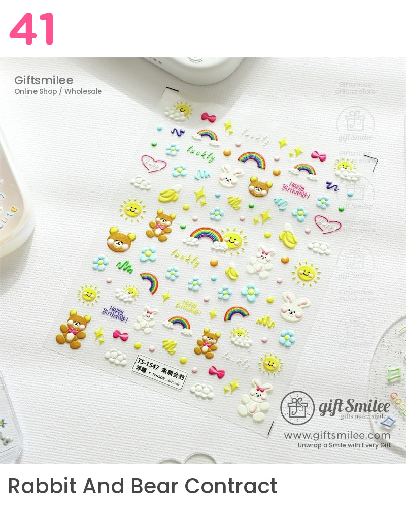 Puffy 3D Embossed Vinyl Pastel Cute Icons Puffy Stickers | KS-SA-4280
