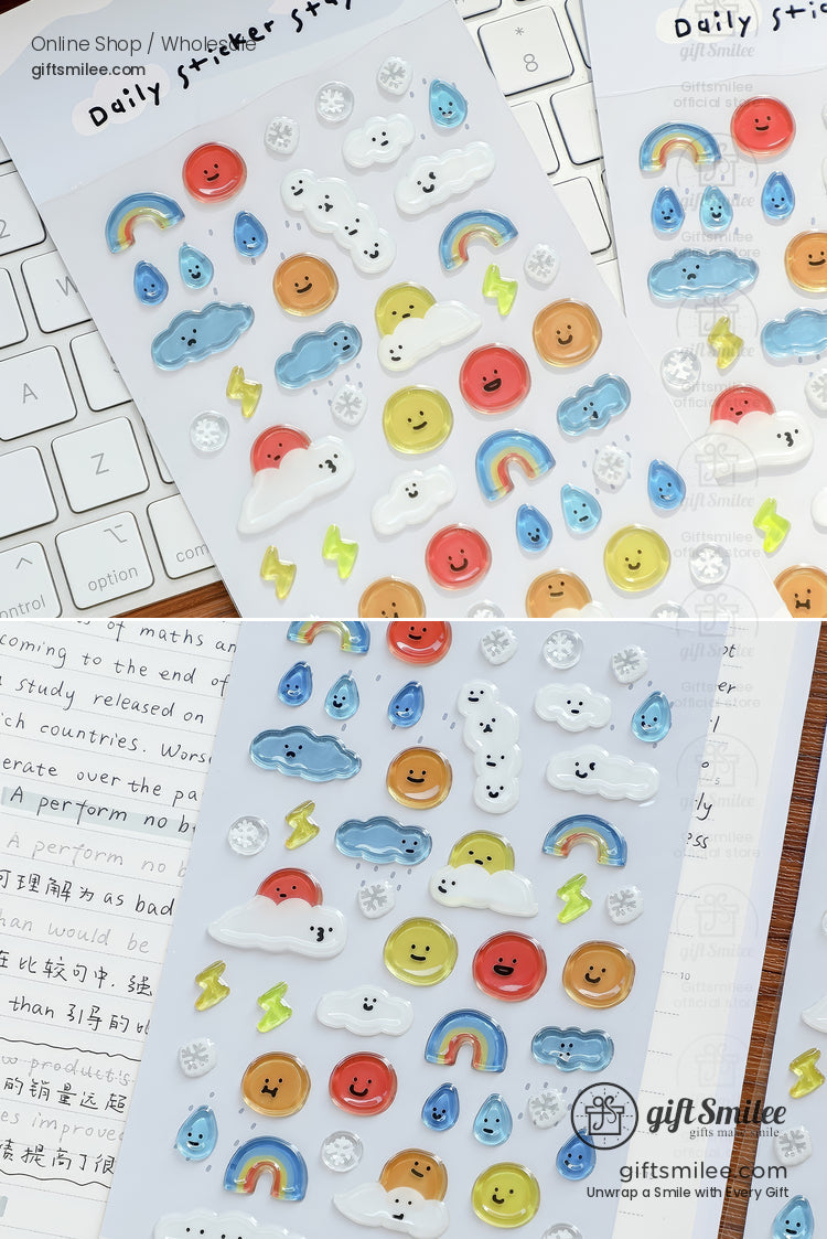 Epoxy Puffy Glossy 3D Sticker Sheet | KS-SA-4281