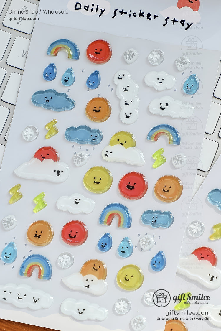 Epoxy Puffy Glossy 3D Sticker Sheet | KS-SA-4281