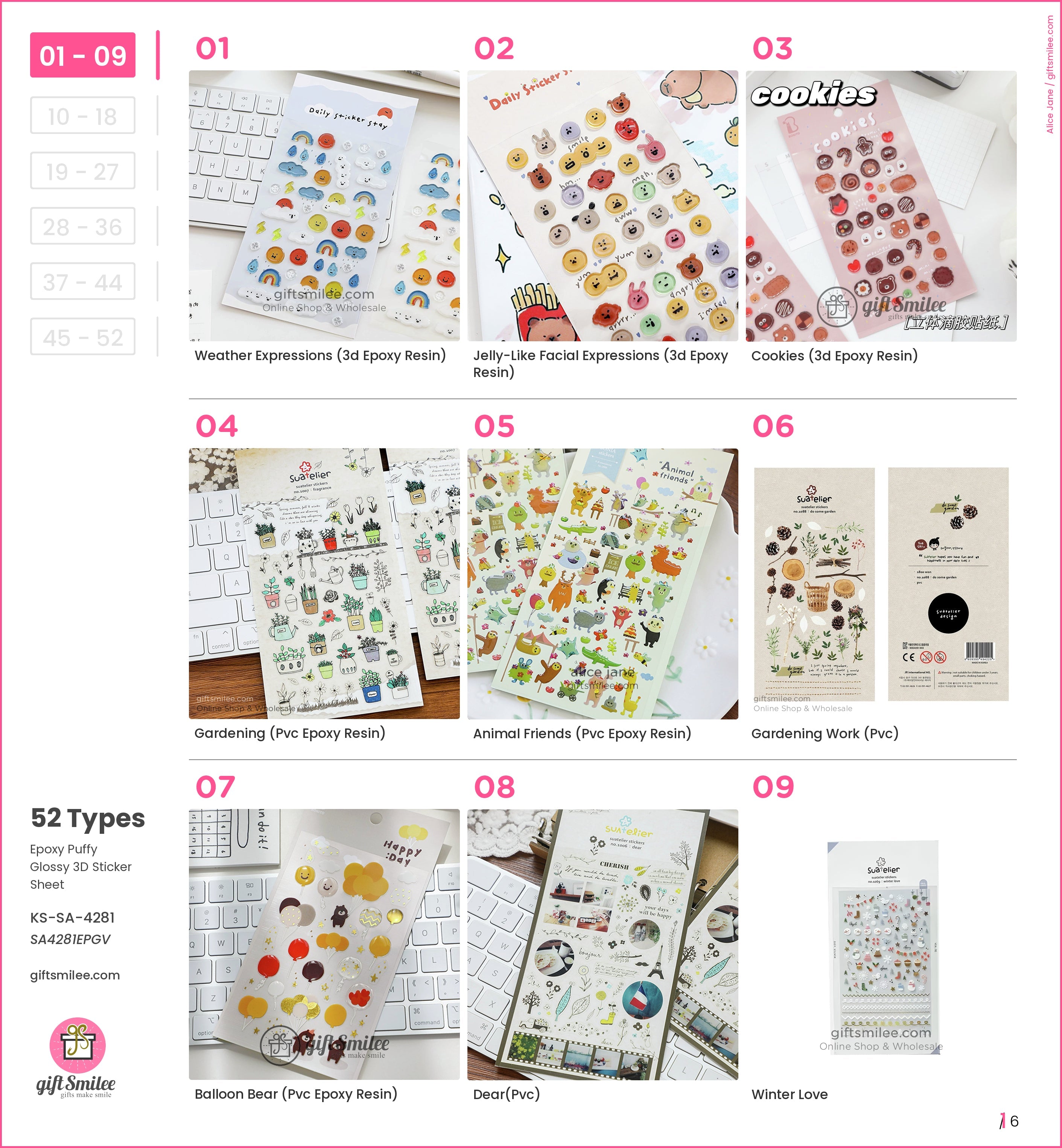 Epoxy Puffy Glossy 3D Sticker Sheet | KS-SA-4281