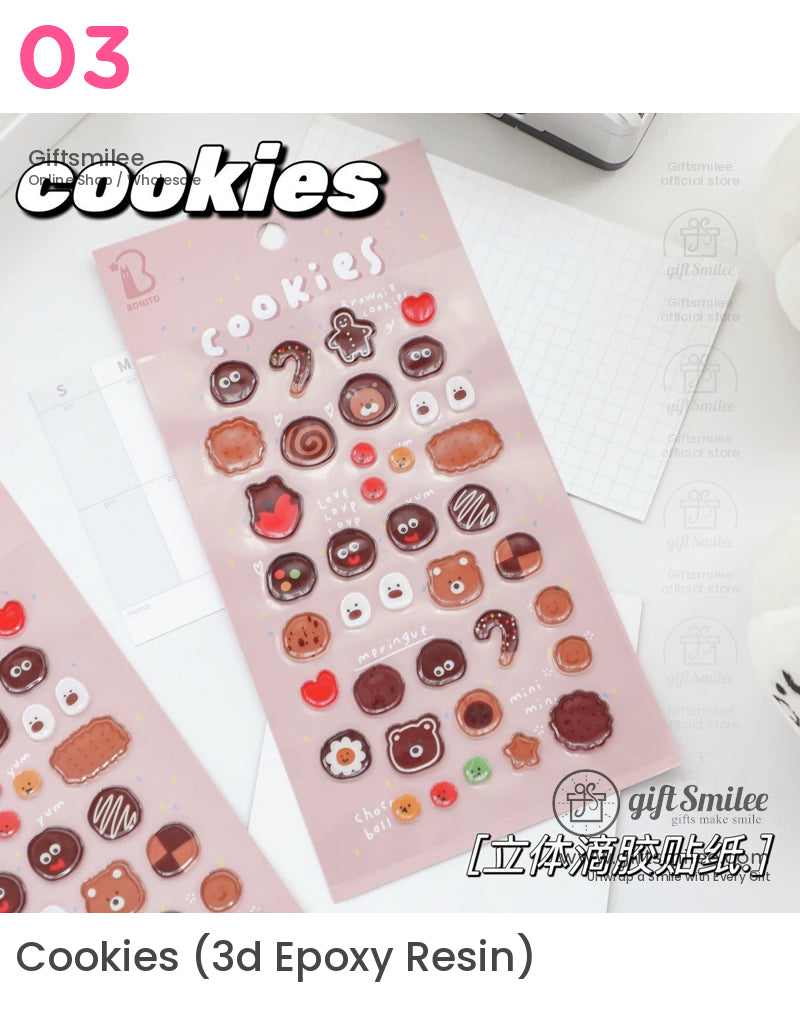 Epoxy Puffy Glossy 3D Sticker Sheet | KS-SA-4281