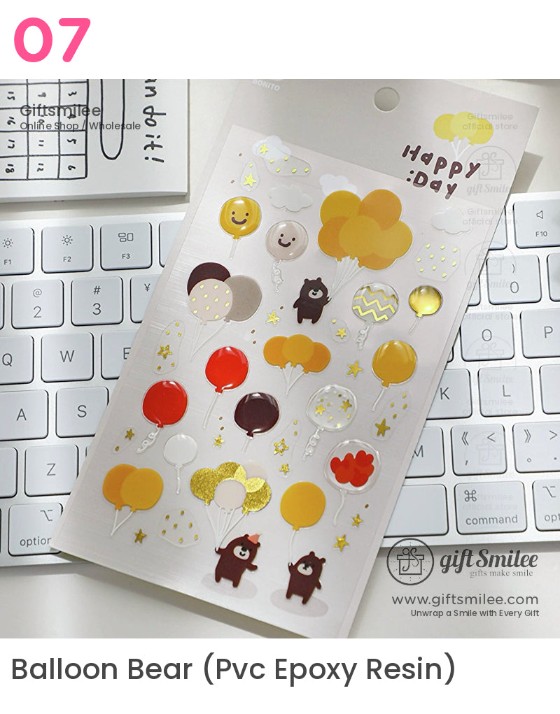 Epoxy Puffy Glossy 3D Sticker Sheet | KS-SA-4281