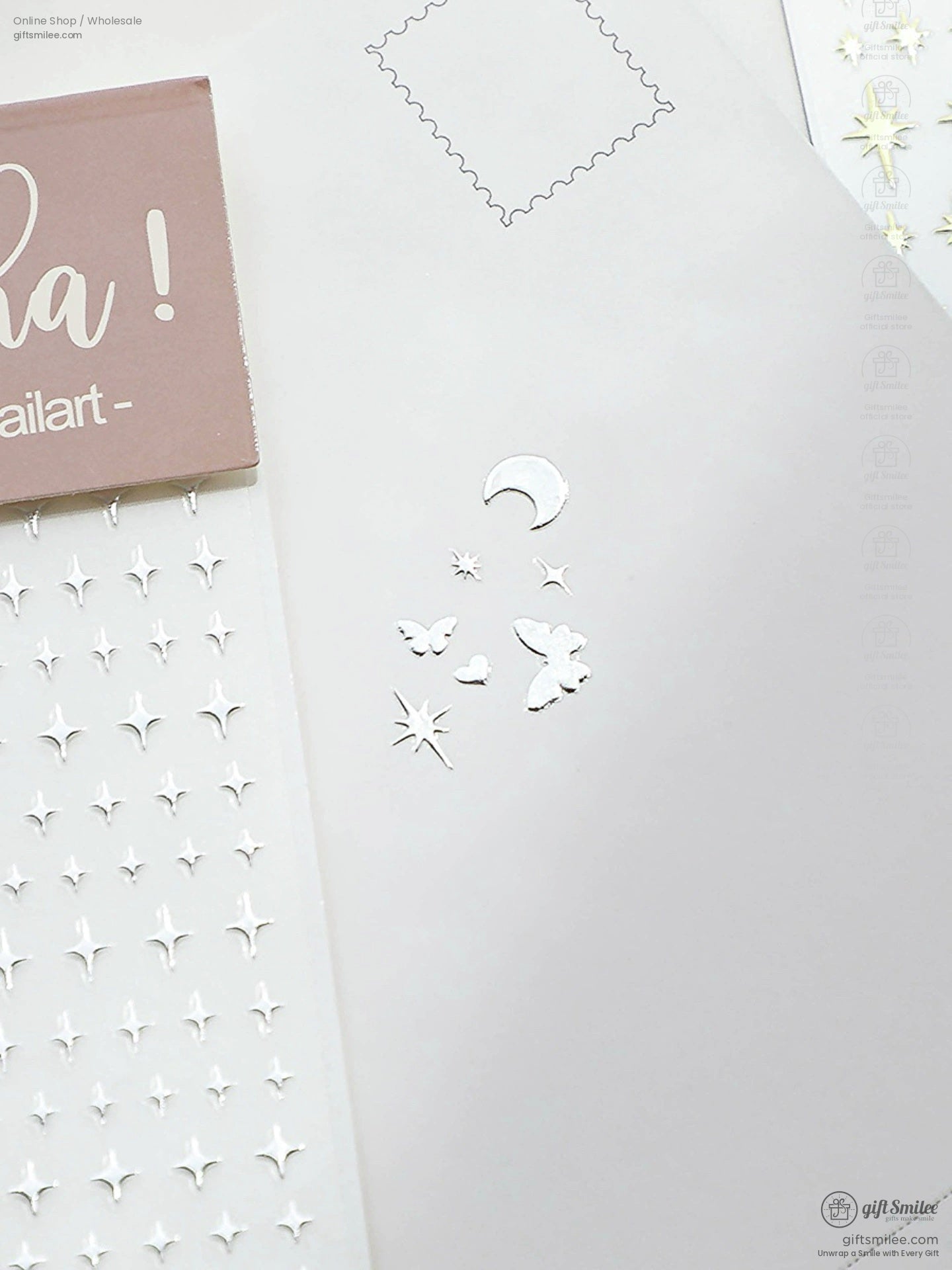 Mirror-Finish Silver Foil Micro Icons Decorative Stickers | KS-SA-4282