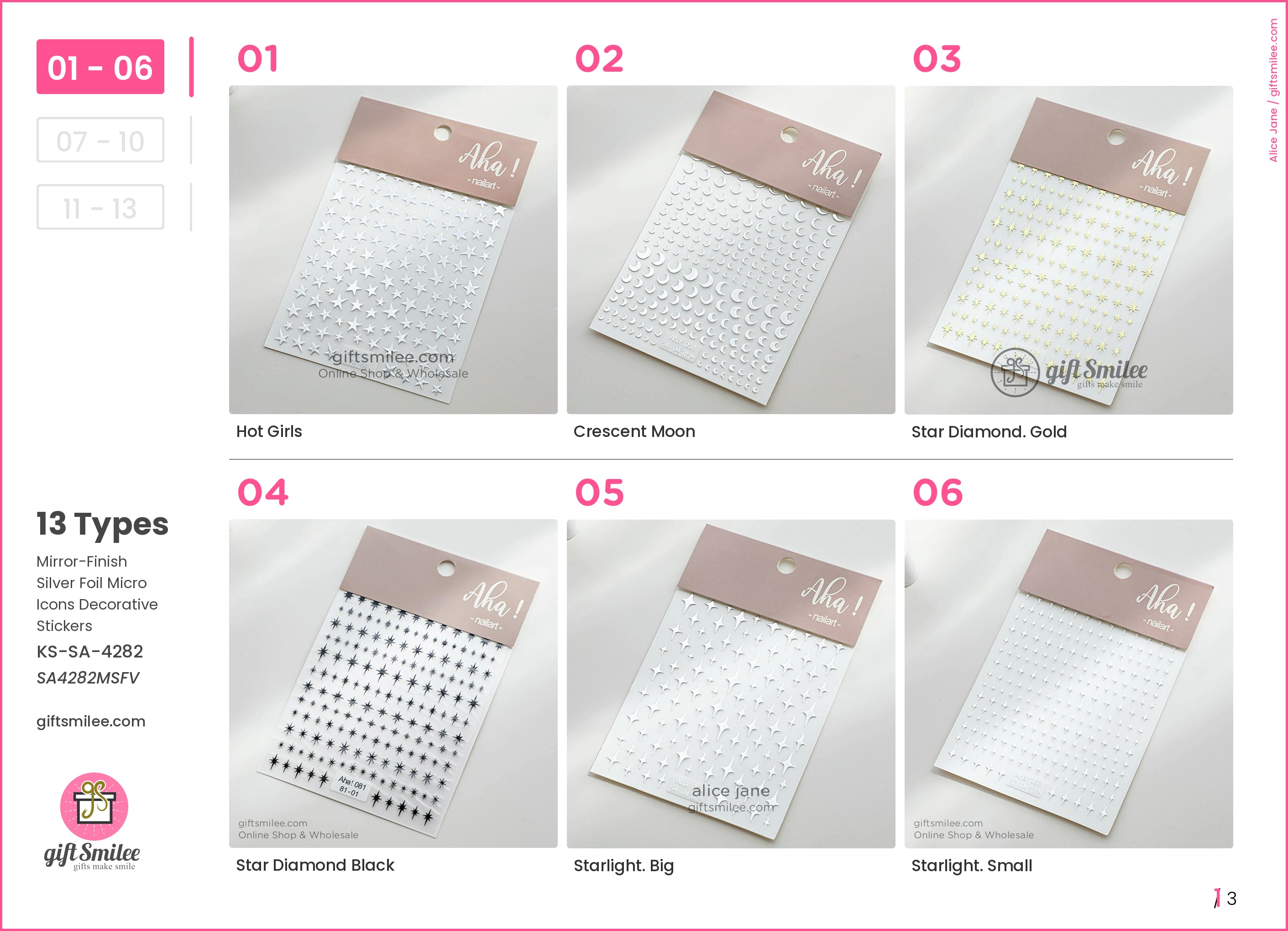 Mirror-Finish Silver Foil Micro Icons Decorative Stickers | KS-SA-4282