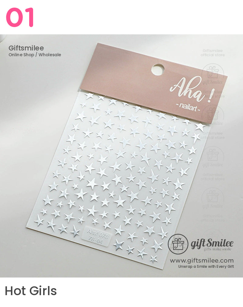 Mirror-Finish Silver Foil Micro Icons Decorative Stickers | KS-SA-4282