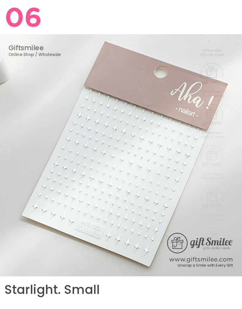 Mirror-Finish Silver Foil Micro Icons Decorative Stickers | KS-SA-4282