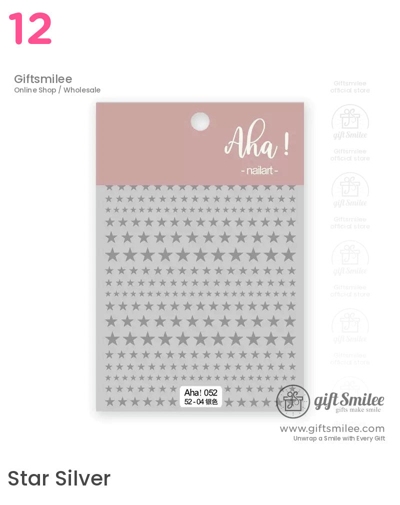 Mirror-Finish Silver Foil Micro Icons Decorative Stickers | KS-SA-4282
