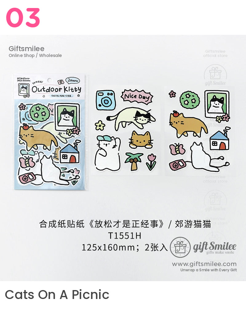 Synthetic Paper Die-Cut Matte Finish 2 Sheets Decorative Stickers | KS-SA-4285