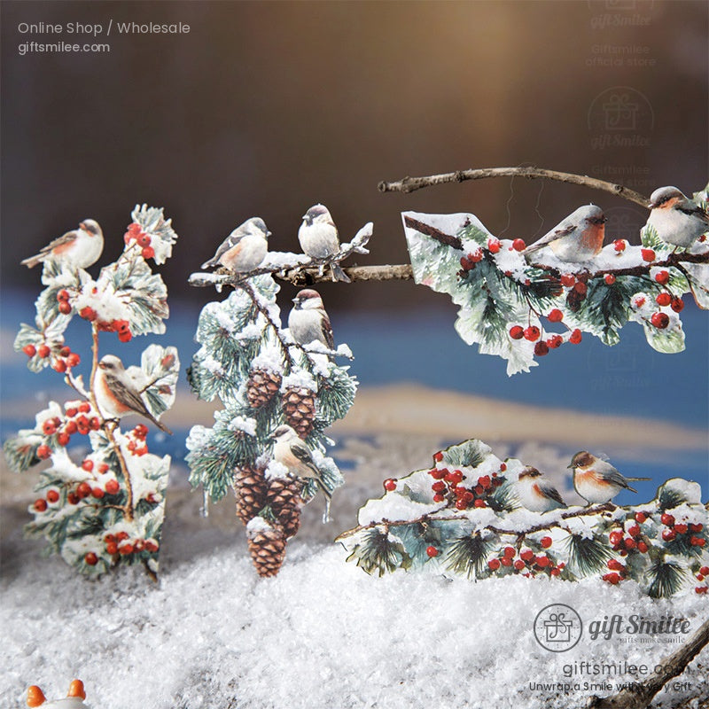 Vintage Four-Season Branch Die-Cut Decorative Stickers | KS-SA-4286