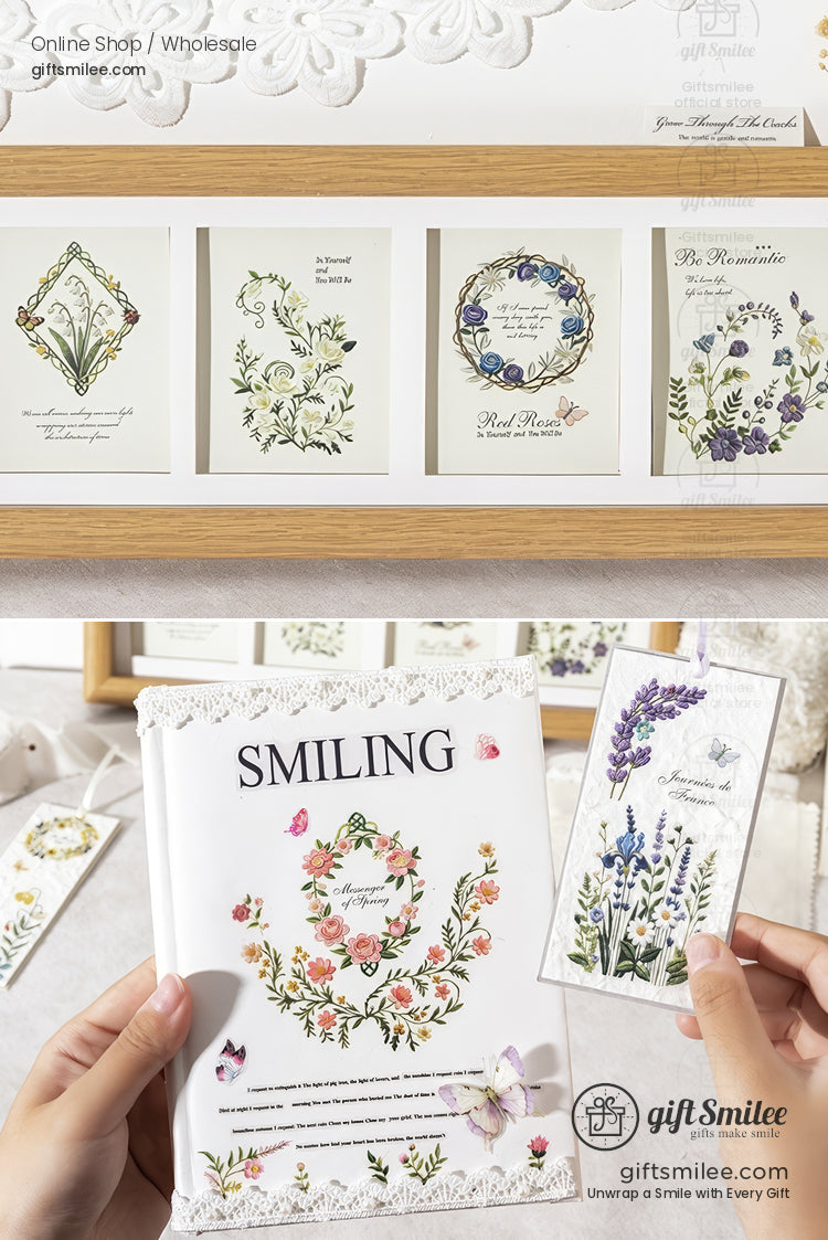 Embroidery-Effect Floral Rub-On Assorted Set Rub-On Transfer Stickers | KS-SA-4308