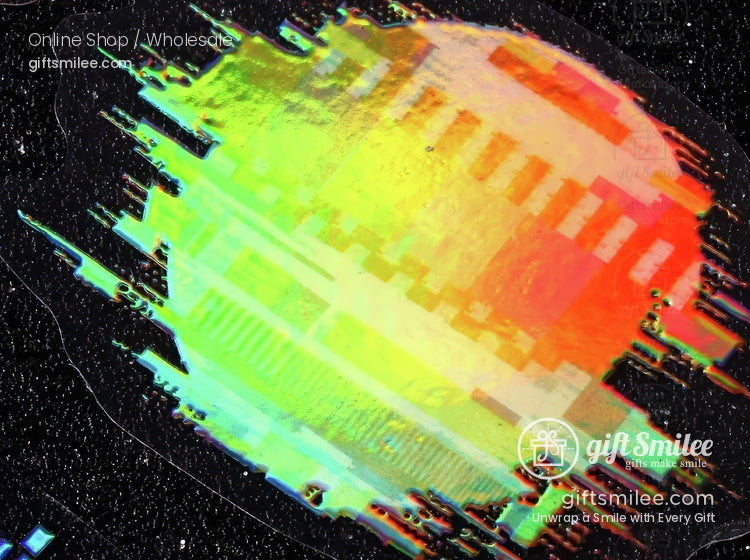 Iridescent Holographic Pet Pixel-Glitch Neon Sticker Pack | KS-SA-4309