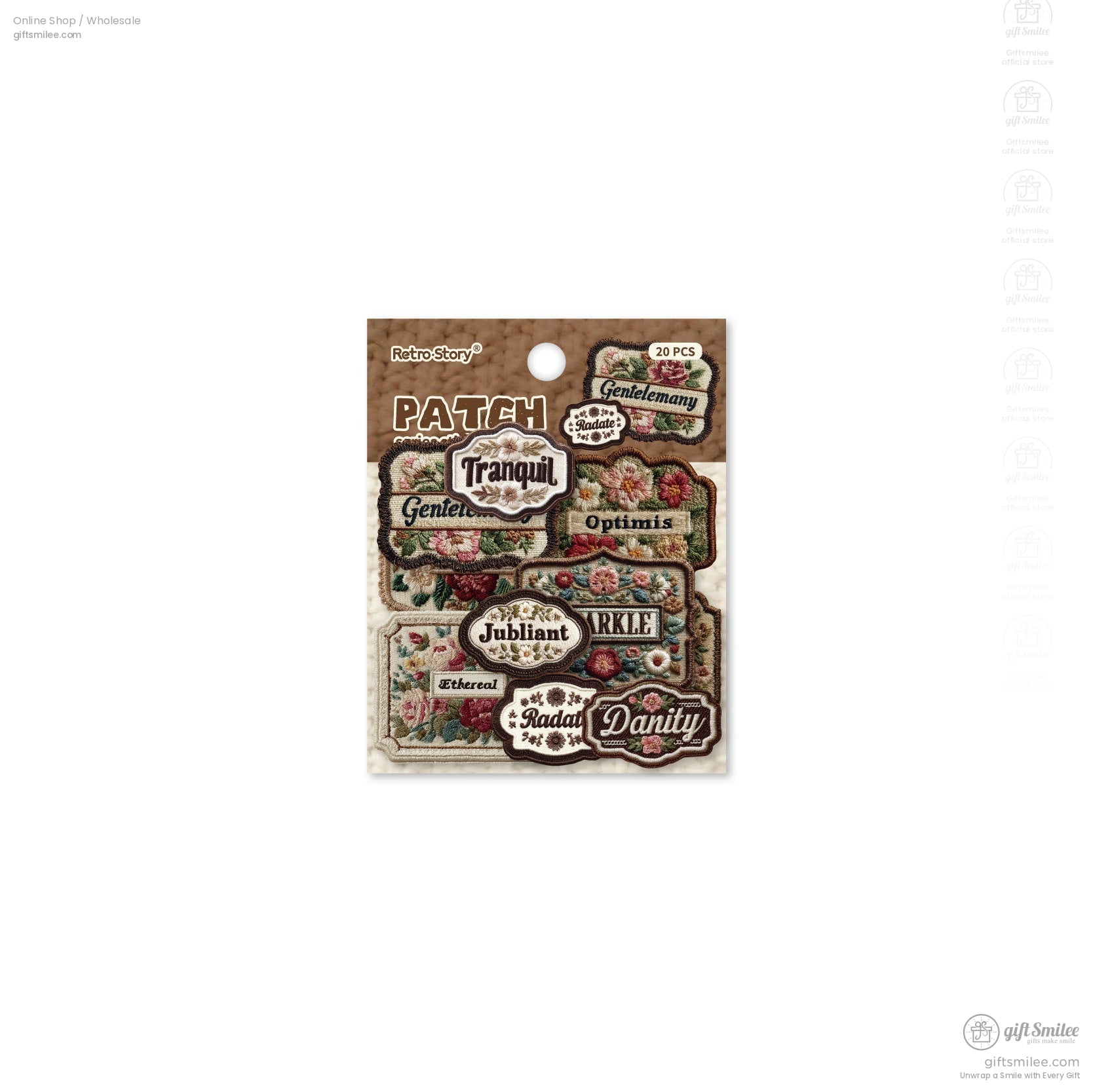 Woven Fabric Embroidered Floral Labels Embroidered Sticker Patches | KS-SA-4310