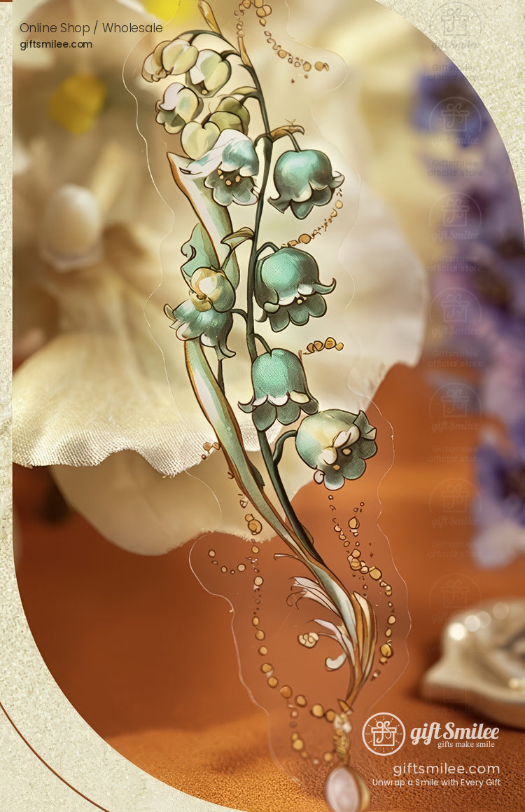 Matte Pet Die-Cut Floral Beaded Accents Decorative Stickers | KS-SA-4311