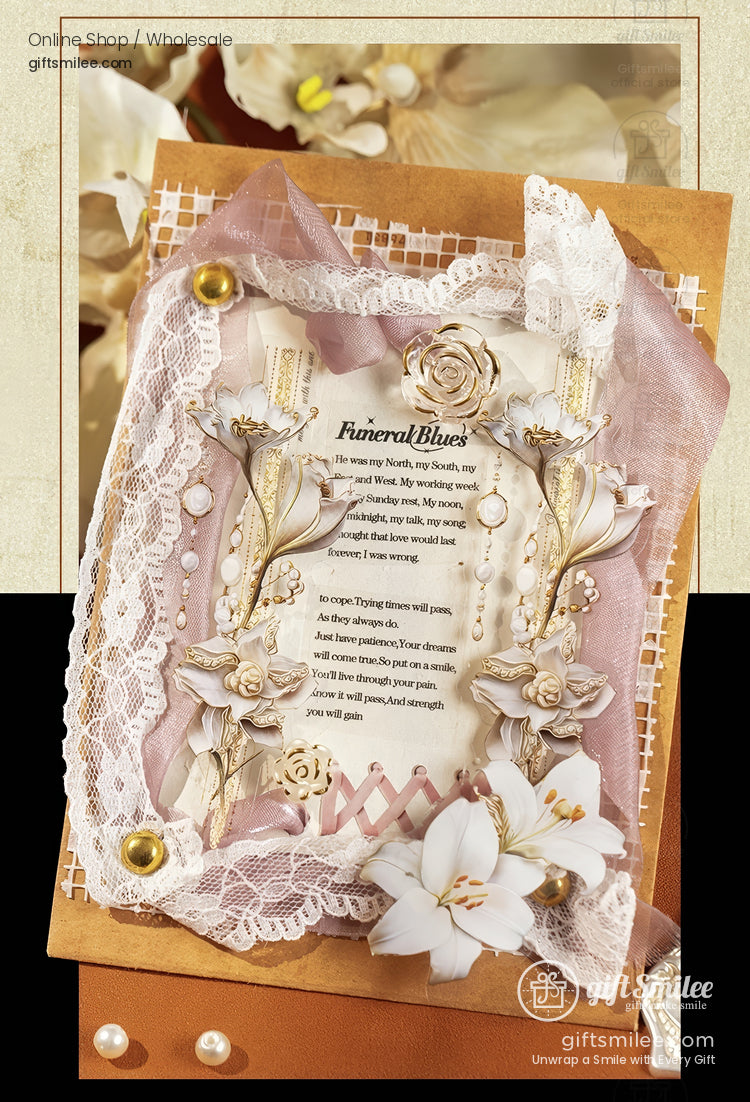 Matte Pet Die-Cut Floral Beaded Accents Decorative Stickers | KS-SA-4311