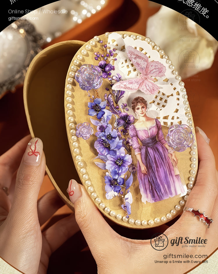 Matte Pet Die-Cut Floral Beaded Accents Decorative Stickers | KS-SA-4311