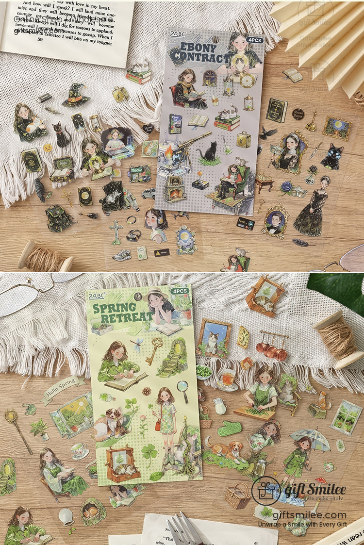 6 Theme Packs Waterproof Ink Decorative Planner Stickers | KS-SA-4313