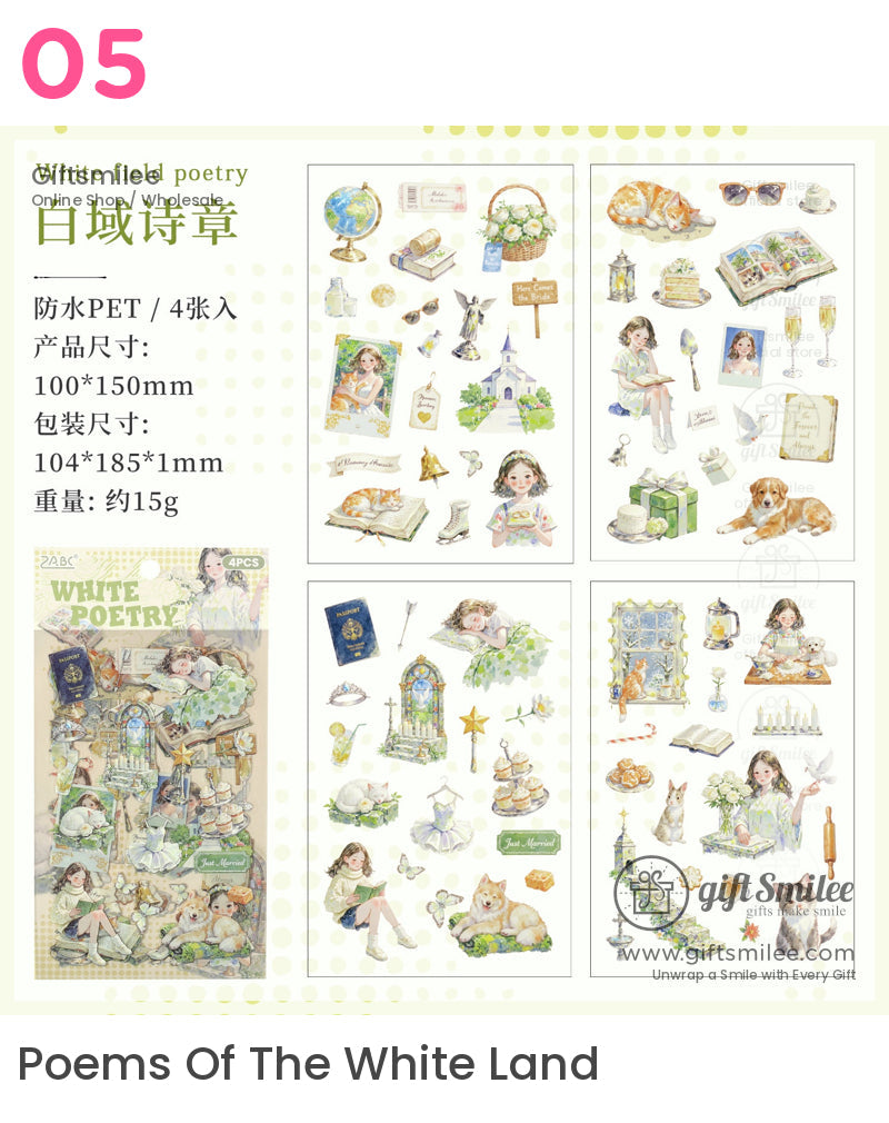 6 Theme Packs Waterproof Ink Decorative Planner Stickers | KS-SA-4313