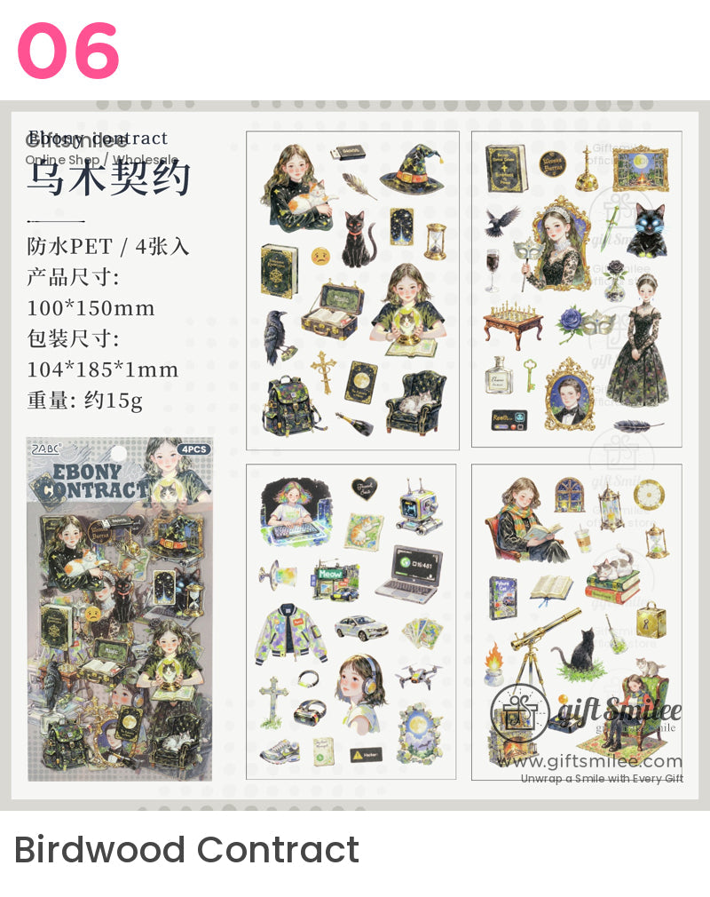 6 Theme Packs Waterproof Ink Decorative Planner Stickers | KS-SA-4313