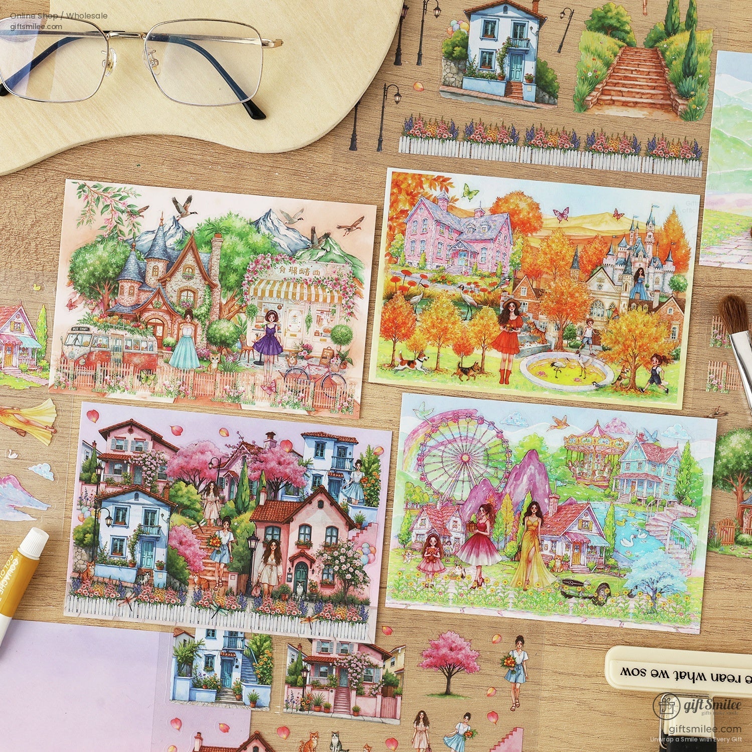 Matte Pet Overlay Die‑Cut Layerable Scenes 3D Scene Stickers | KS-SA-4330