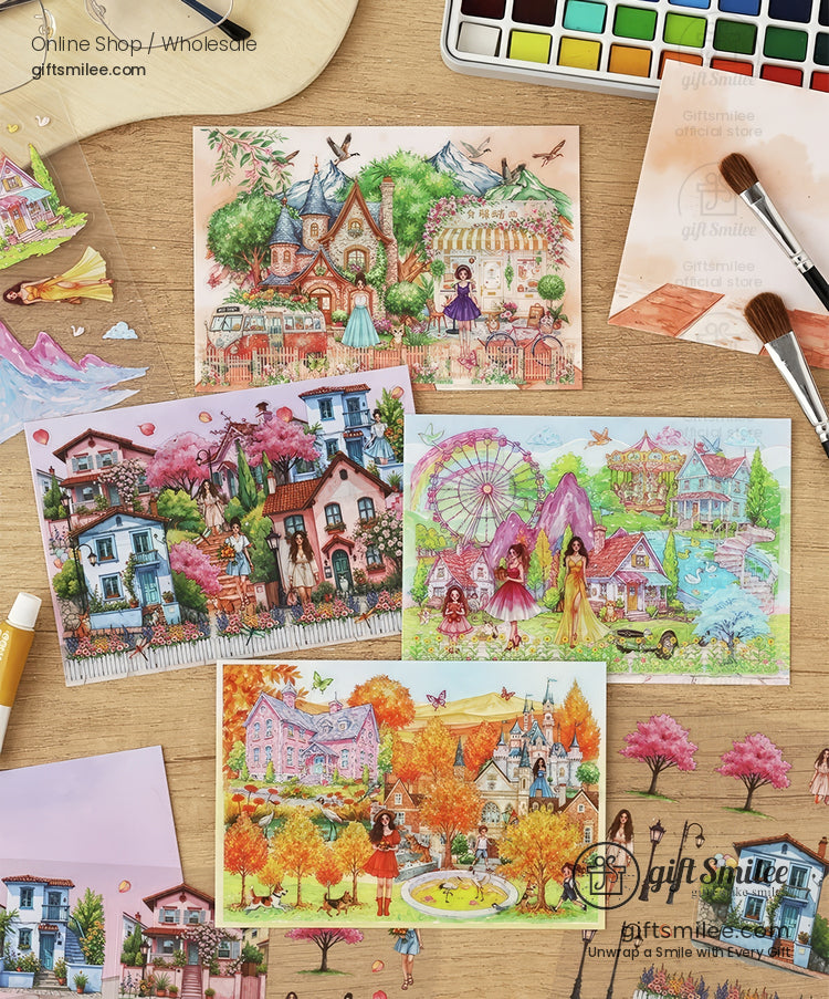 Matte Pet Overlay Die‑Cut Layerable Scenes 3D Scene Stickers | KS-SA-4330