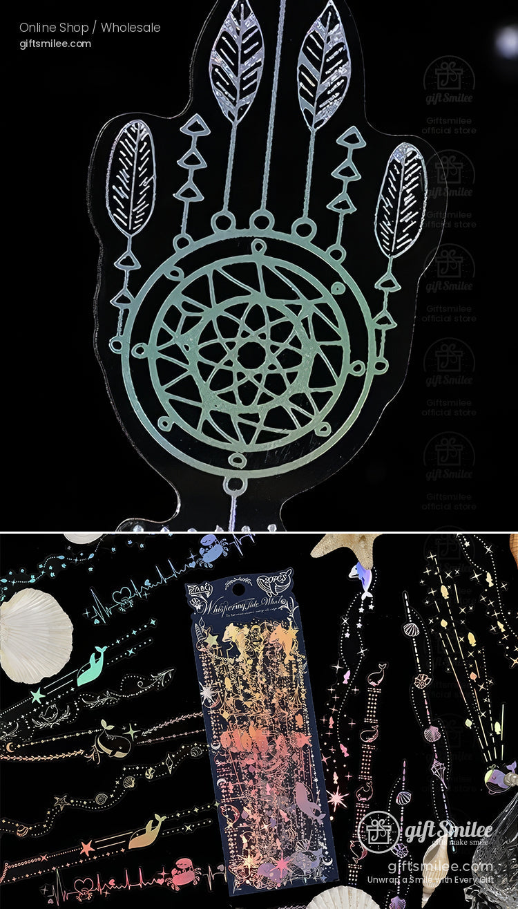 Pet Holographic Silver Foil Borders Decorative Stickers | KS-SA-4331