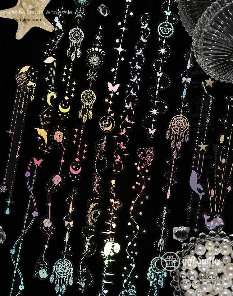 Pet Holographic Silver Foil Borders Decorative Stickers | KS-SA-4331