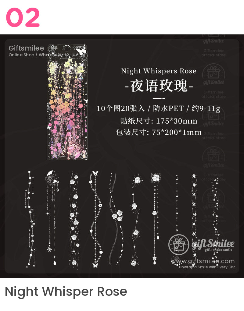 Pet Holographic Silver Foil Borders Decorative Stickers | KS-SA-4331