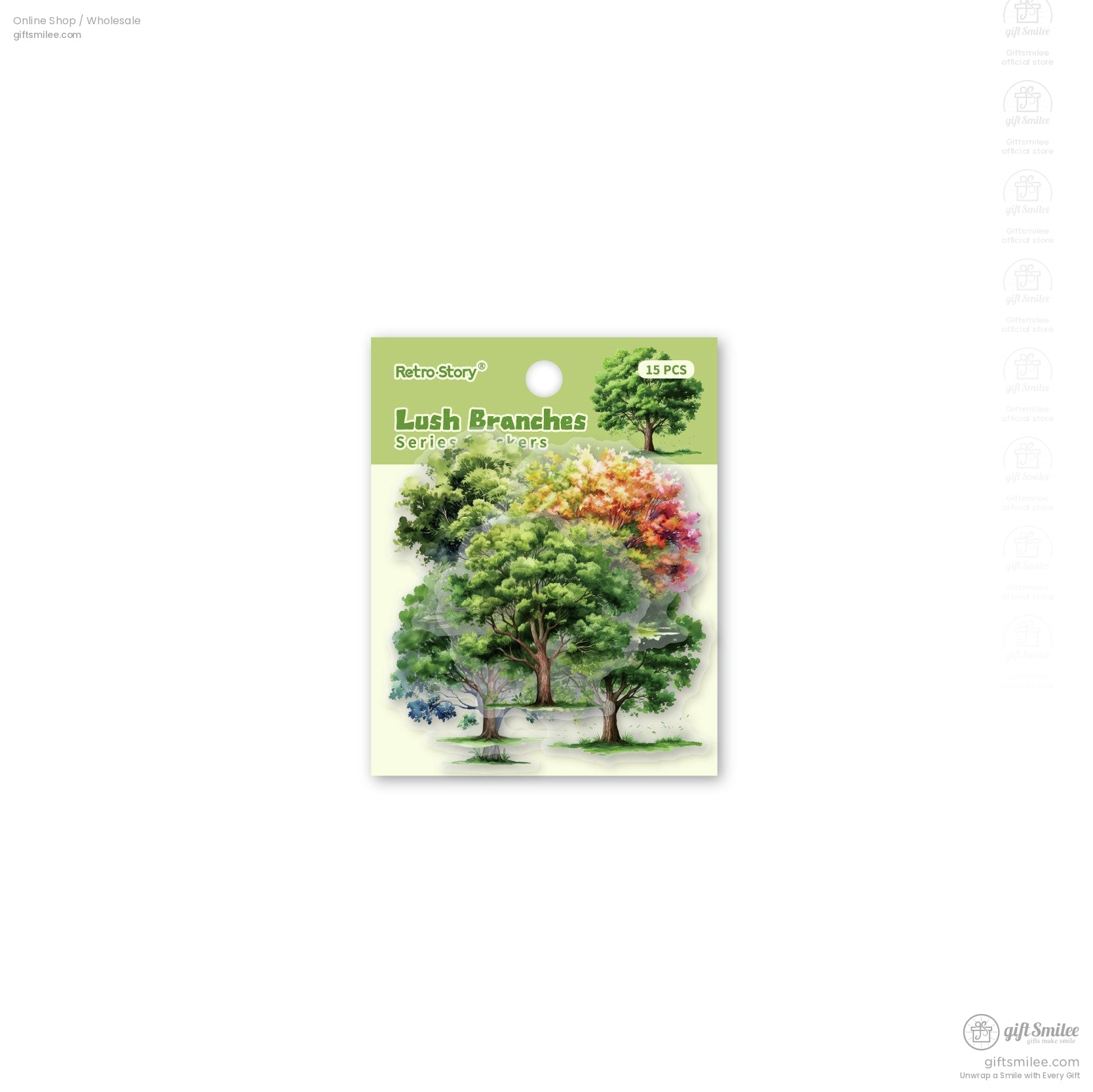 Matte Pet Die-Cut Transparent Tree Illustrations Decorative Stickers | KS-SA-4333