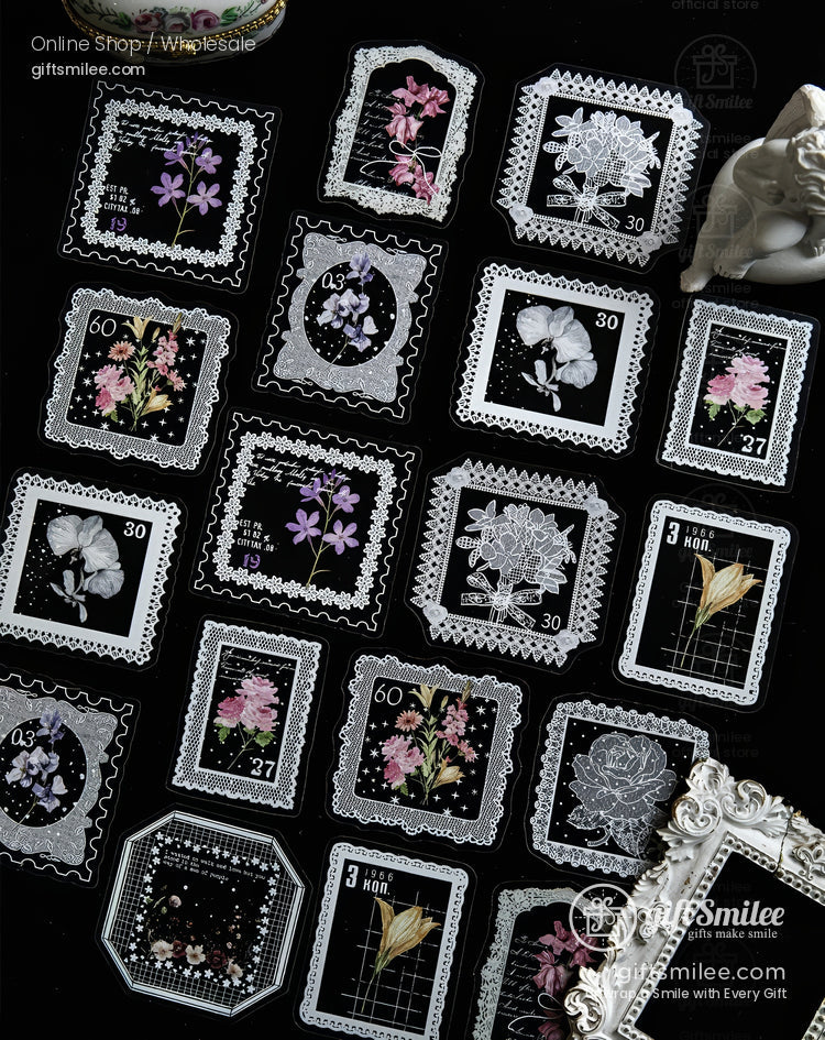 Pet Transparent Lace Overlay Floral Decorative Stickers | KS-SA-4334