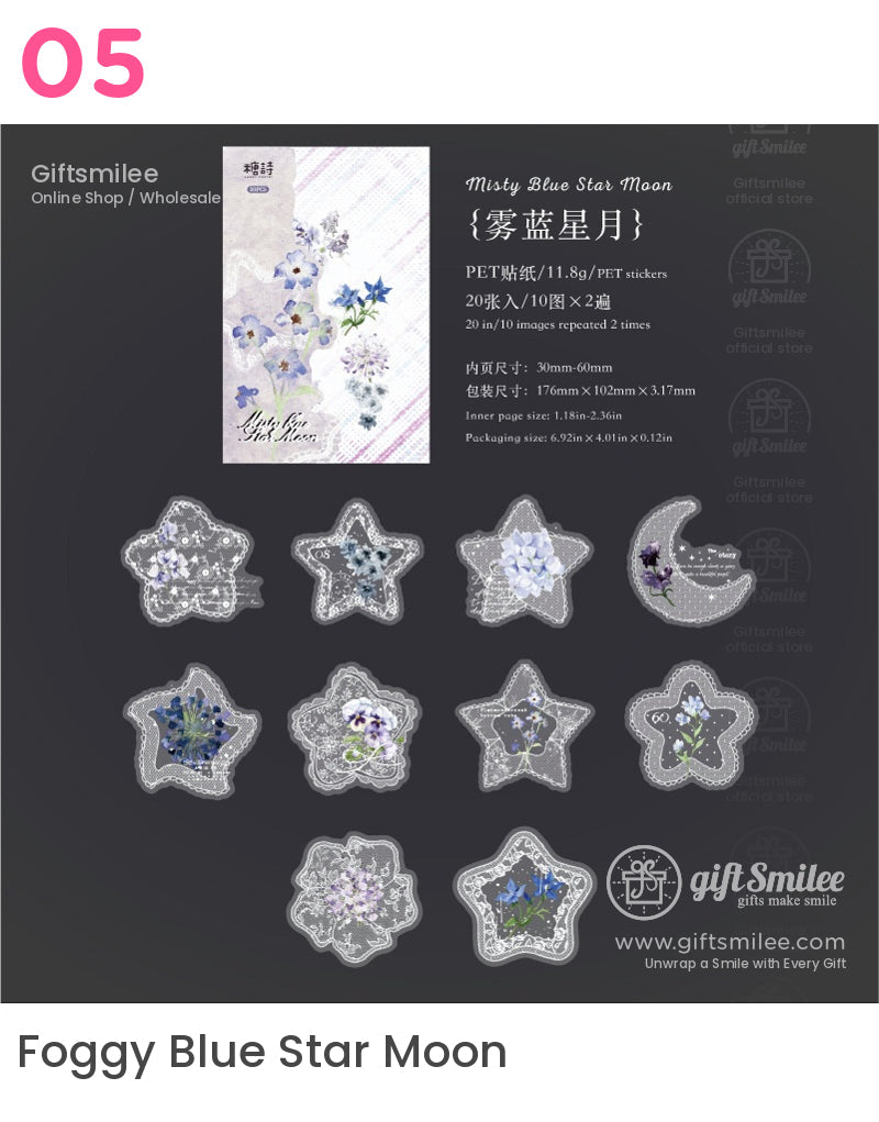 Pet Transparent Lace Overlay Floral Decorative Stickers | KS-SA-4334