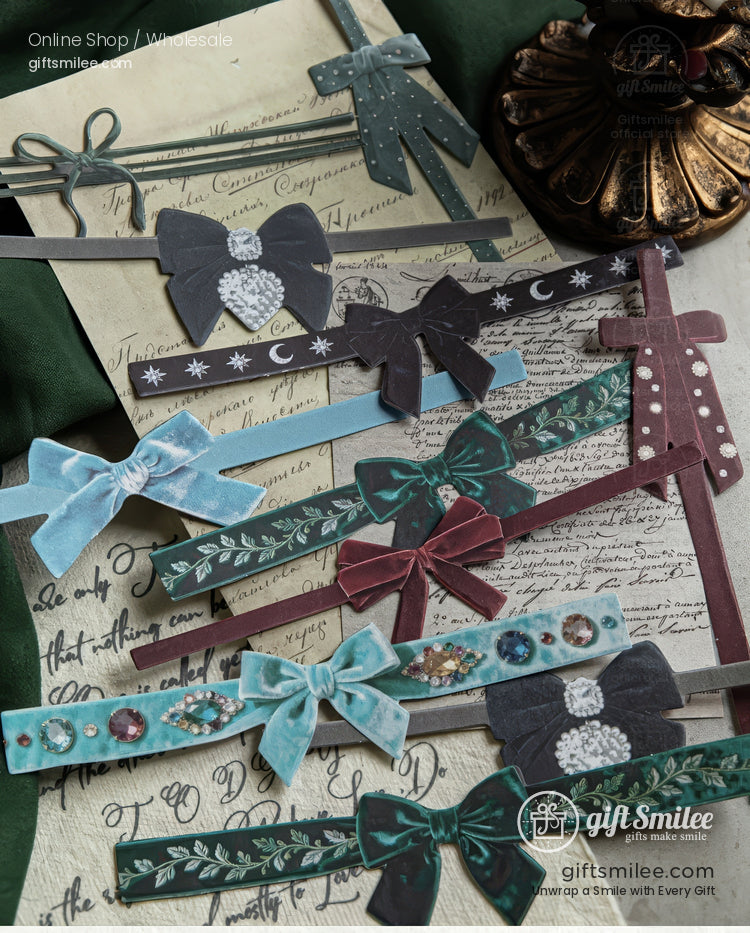 Textured Ribbon Bow Die‑Cut Decorative Sticker Set | KS-SA-4335