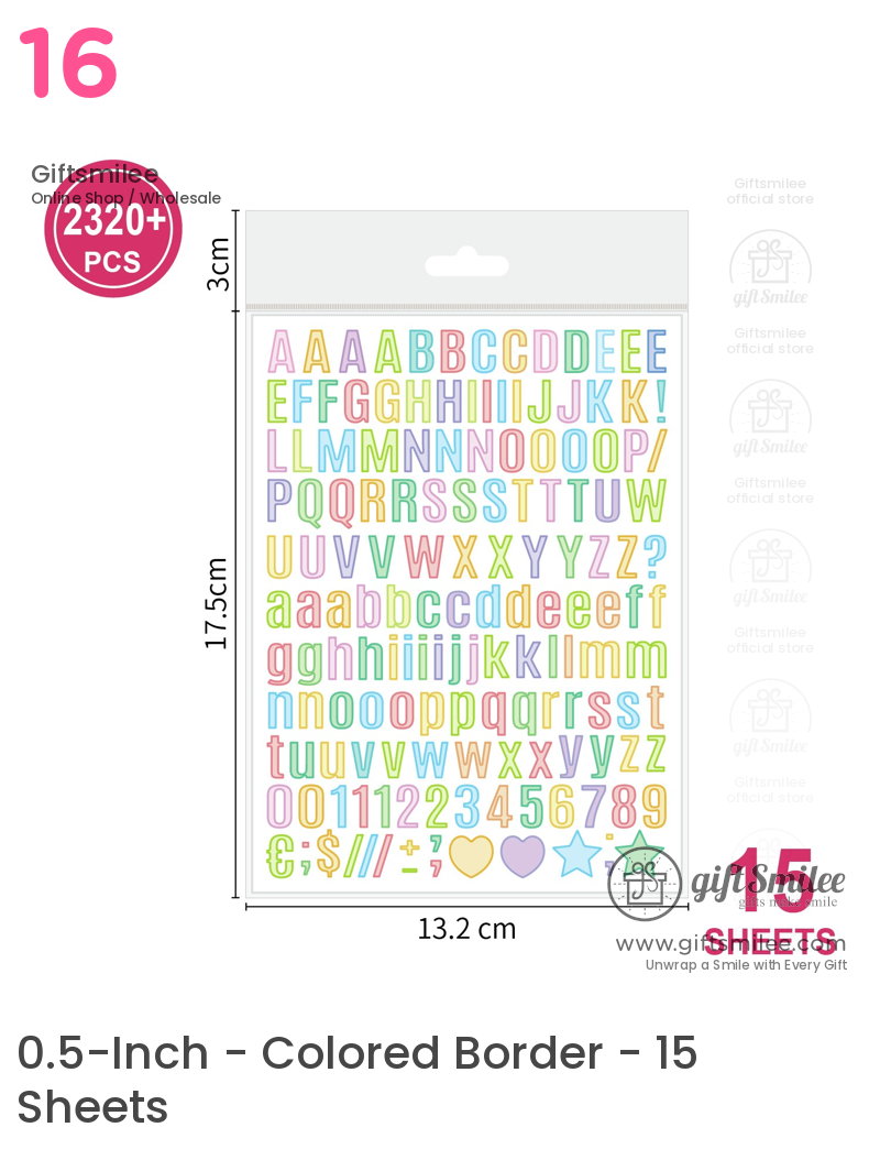 Pack of 15 sheets pastel letter and symbol stickers 2320 pieces multicolor alphabet and numbers for crafts