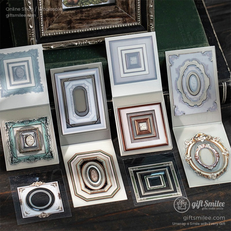 Vintage Gilded Frame Pet Clear Layers Decorative Frame Sticker Book | KS-SA-4378