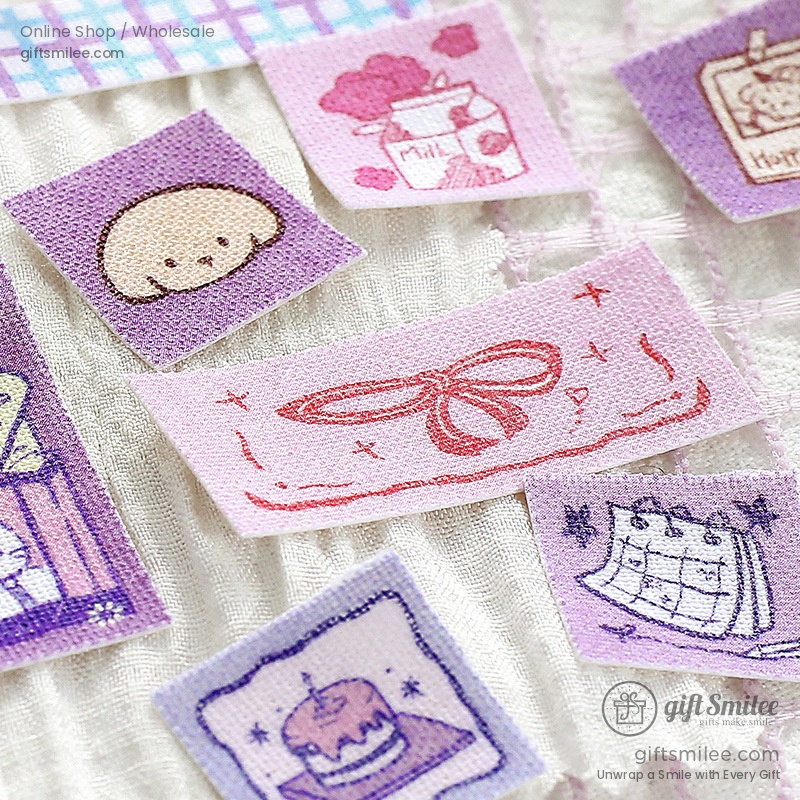 Fabric Texture Pastel Cute Patchwork Decorative Stickers | KS-SA-4419