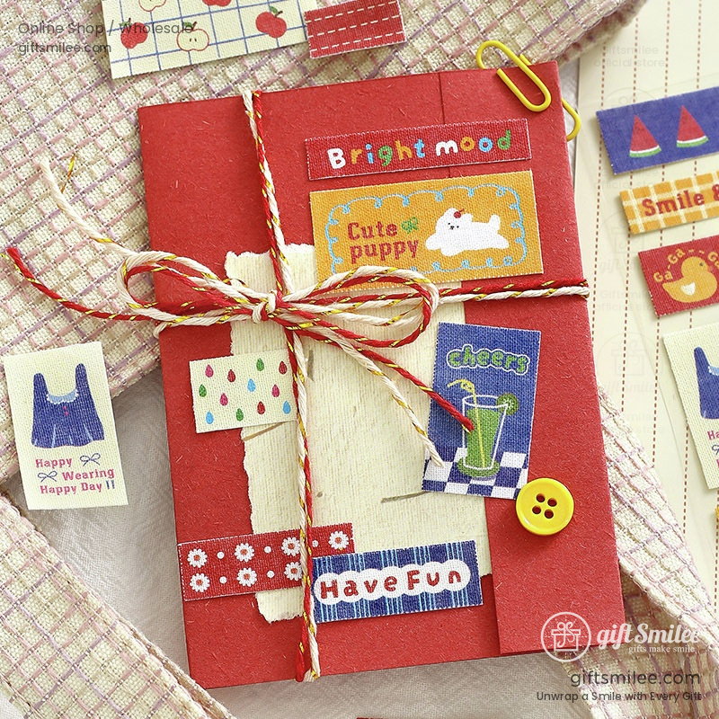 Fabric Texture Pastel Cute Patchwork Decorative Stickers | KS-SA-4419