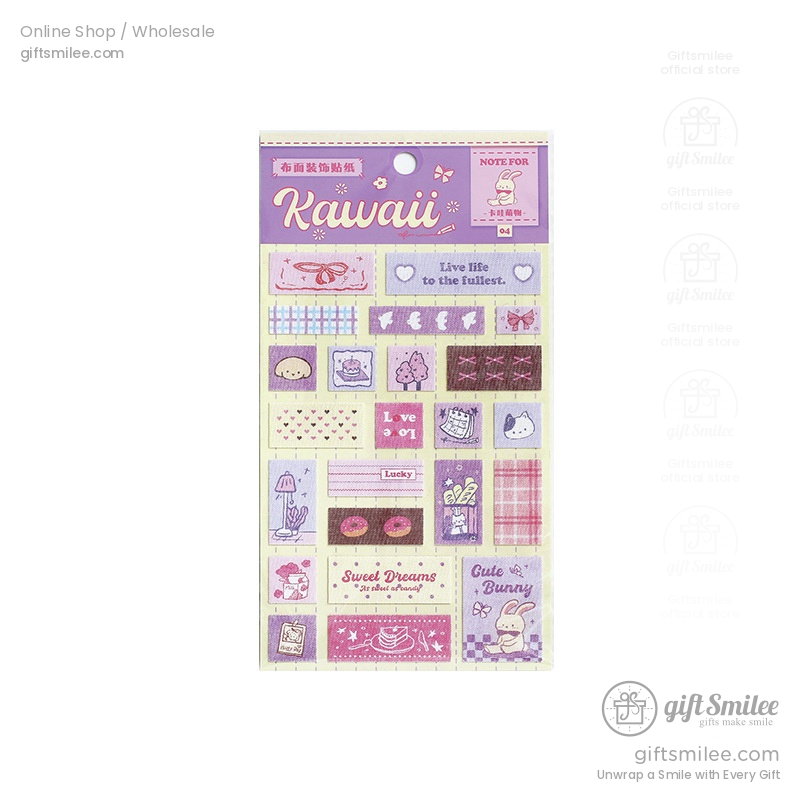 Fabric Texture Pastel Cute Patchwork Decorative Stickers | KS-SA-4419