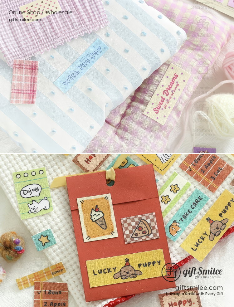 Fabric Texture Pastel Cute Patchwork Decorative Stickers | KS-SA-4419