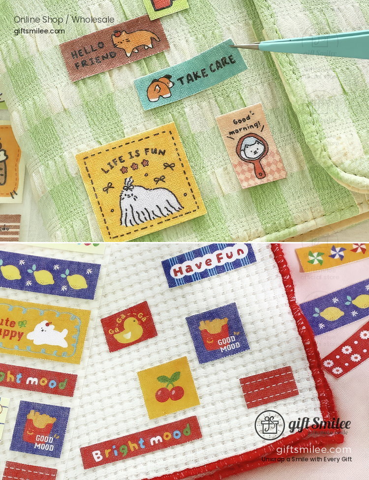 Fabric Texture Pastel Cute Patchwork Decorative Stickers | KS-SA-4419
