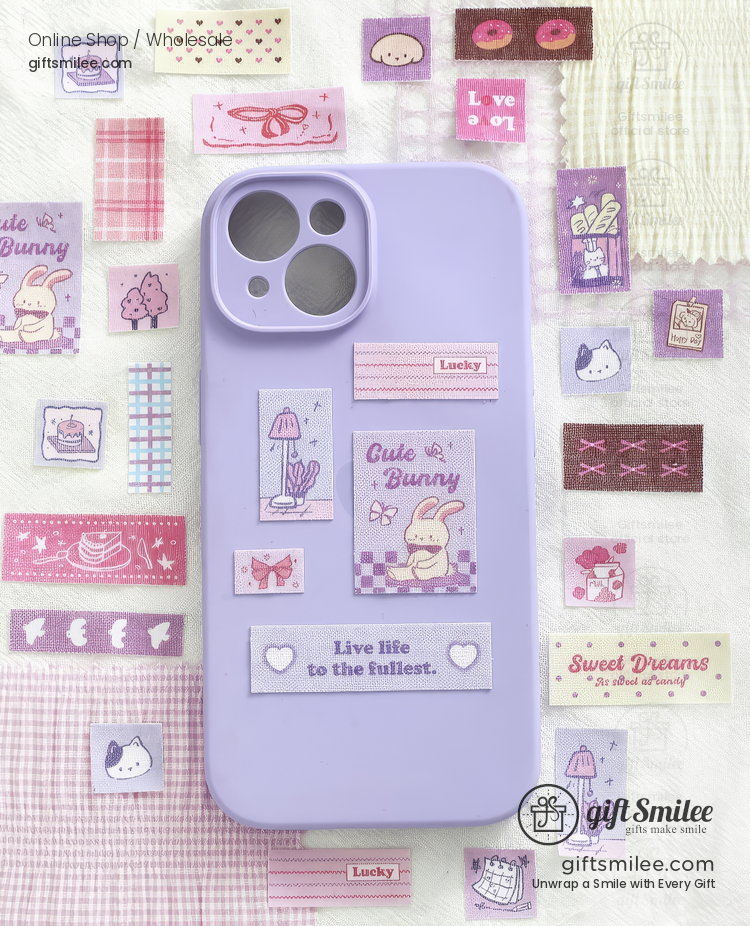 Fabric Texture Pastel Cute Patchwork Decorative Stickers | KS-SA-4419