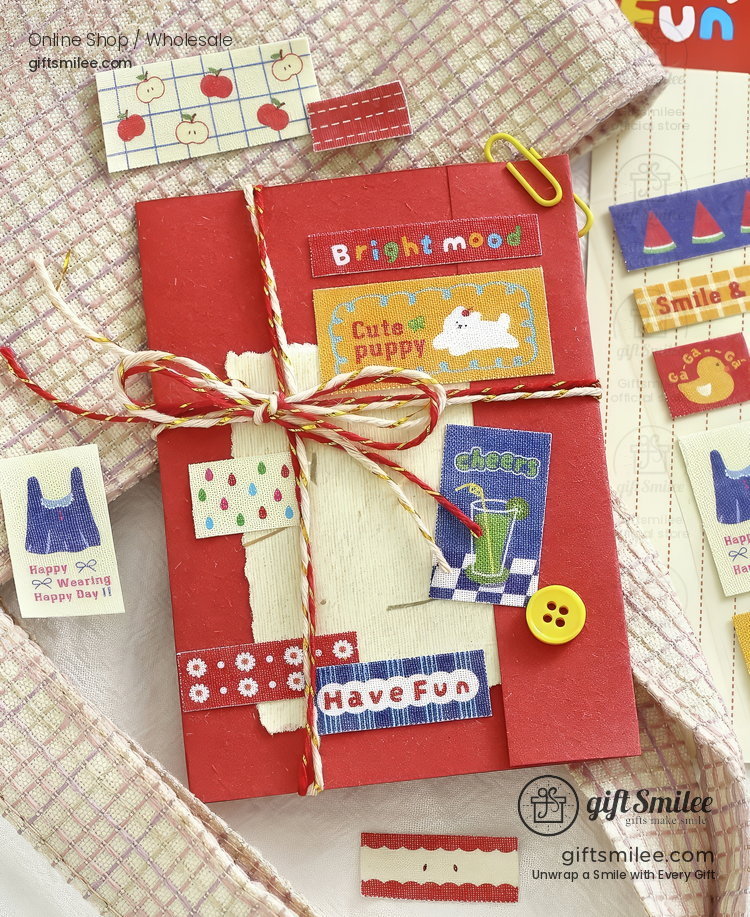 Fabric Texture Pastel Cute Patchwork Decorative Stickers | KS-SA-4419