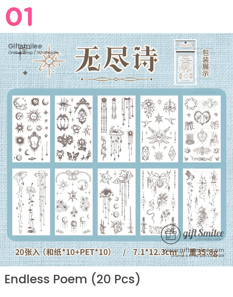 Dual-Material Kiss-Cut Vintage Line Art Sticker Book | KS-SA-4421