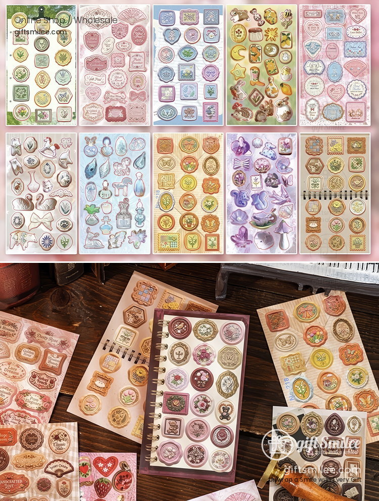 Coated Paper Die-Cut 3D Vintage Museum Sticker Book | KS-SA-4422