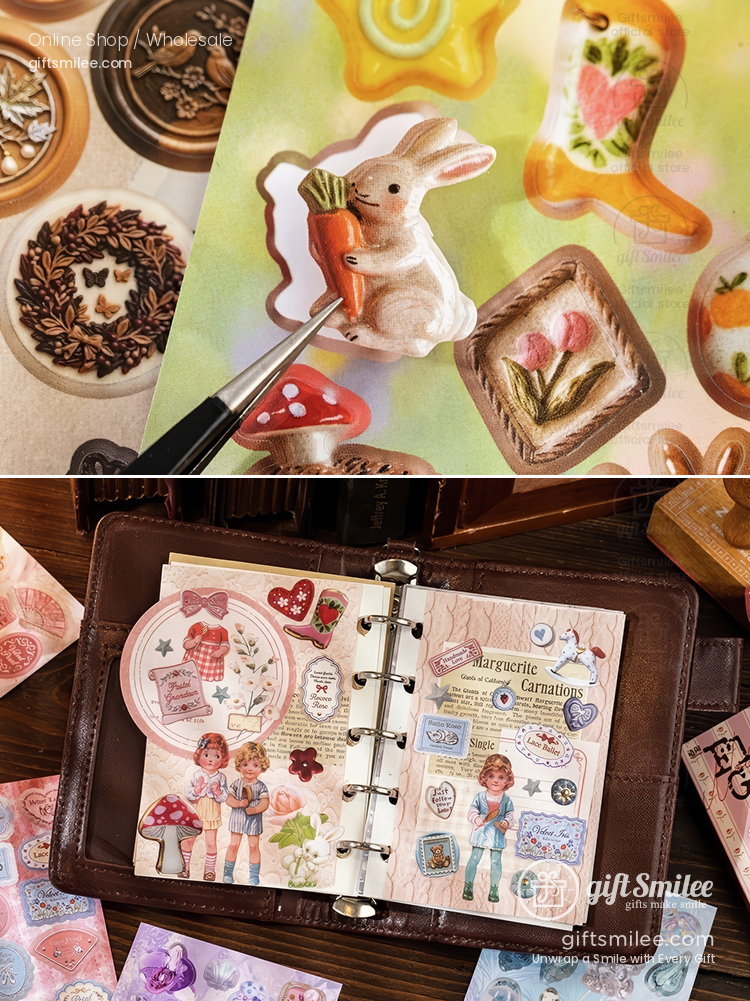 Coated Paper Die-Cut 3D Vintage Museum Sticker Book | KS-SA-4422